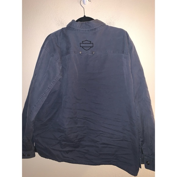 Harley Davidson Cotton Jacket Navy Men’s XL - Picture 2 of 9